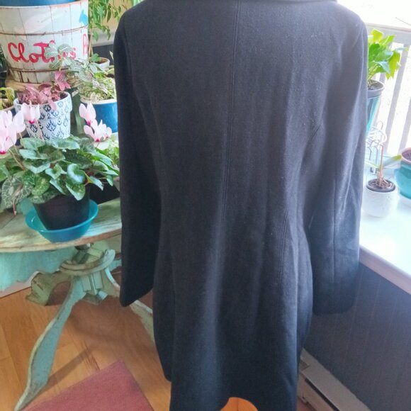 George Simonton Women's Wool Coat Black Retro Princess Coat Size 14 - Picture 4 of 10